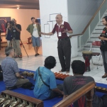 Sir Edru conducts a workshop among fellow gamelan players of YGF